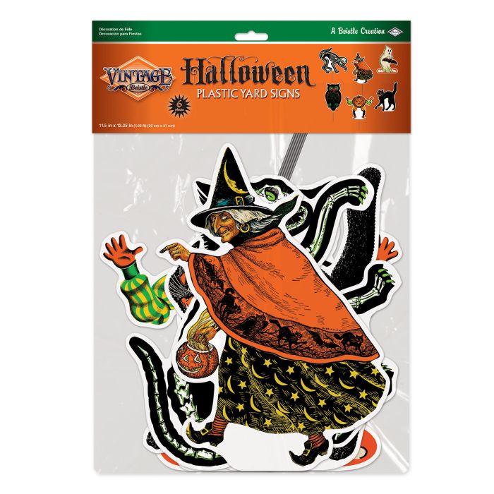 Plastic Vintage Halloween Yard Signs