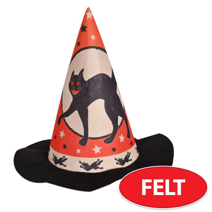 Vintage Halloween Felt Witch Hat