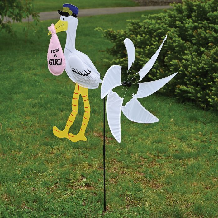 Stork Wind-Wheel Party Accessory For Boy or Girl