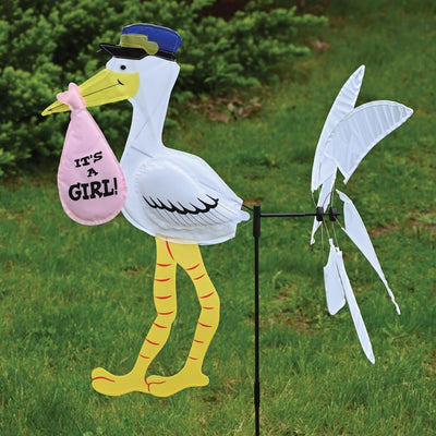 Stork Wind-Wheel Party Accessory For Boy or Girl