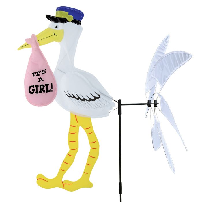 Stork Wind-Wheel Party Accessory For Boy or Girl