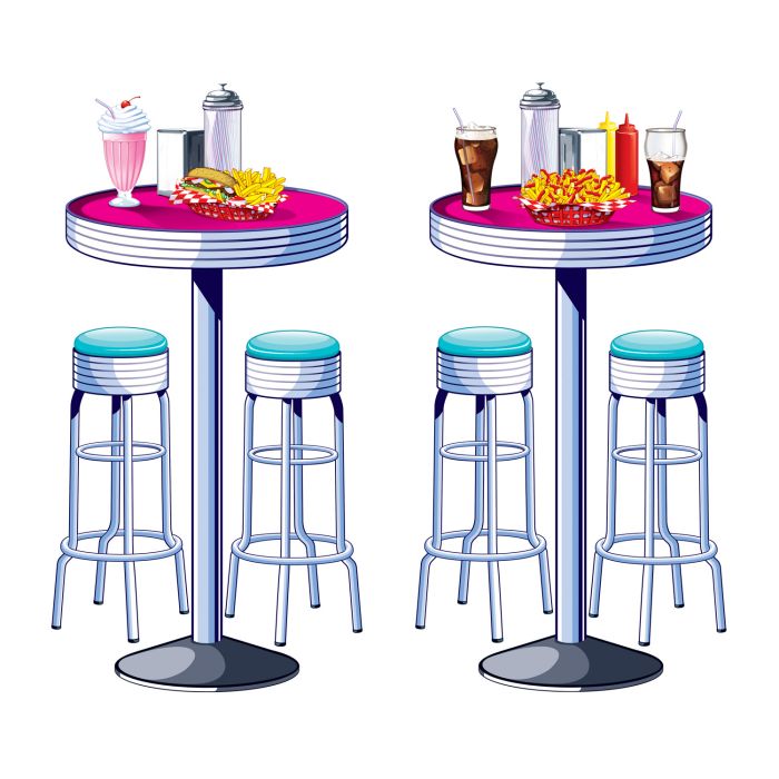 Soda Shop Tables & Stools Props Party Accessory (1 count) (2/Pkg)