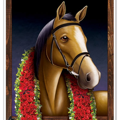 Beistle Horse Racing Door Cover All-Weather Animal Decor 6' x 30"