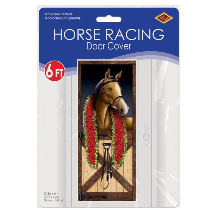 Beistle Horse Racing Door Cover All-Weather Animal Decor 6&