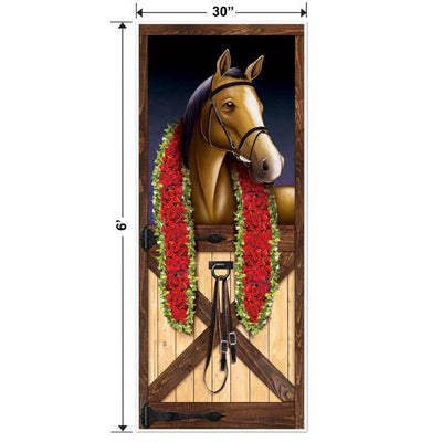 Beistle Horse Racing Door Cover All-Weather Animal Decor 6' x 30"