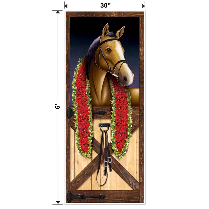 Beistle Horse Racing Door Cover All-Weather Animal Decor 6&