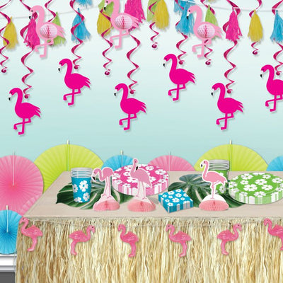 Pink Flamingo Hanging Swirls (12 Pcs) 1 Pack