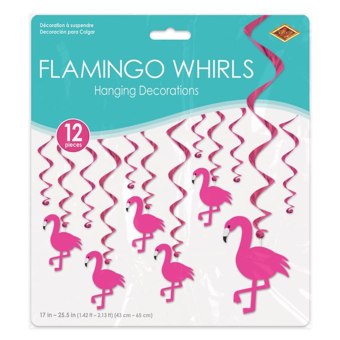 Pink Flamingo Hanging Swirls (12 Pcs) 1 Pack