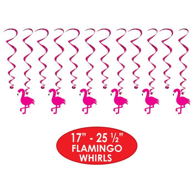 Pink Flamingo Hanging Swirls (12 Pcs) 1 Pack