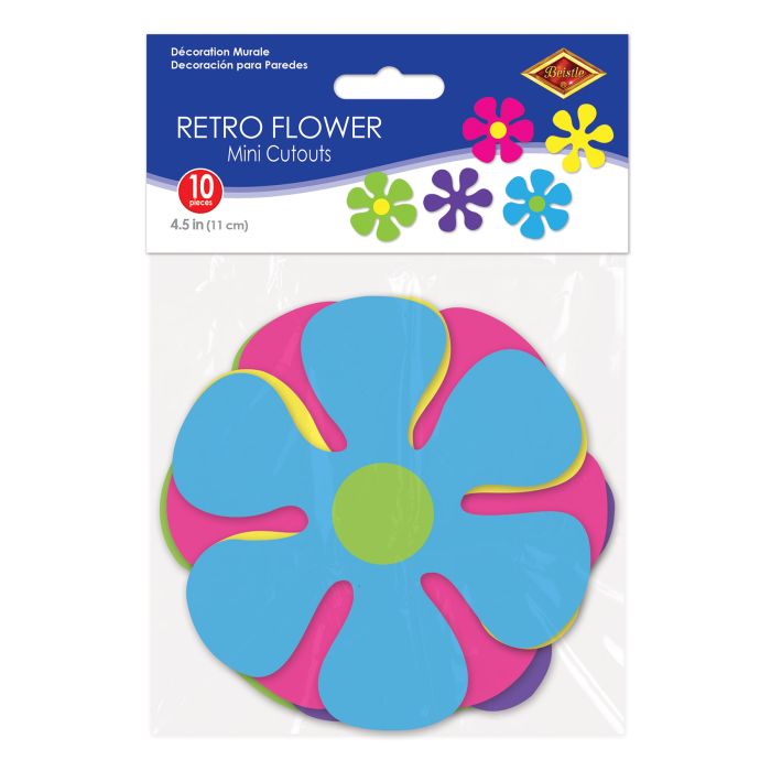 Beistle Mini Retro Flower Cutouts