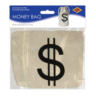 Fabric Drawstring Money Bag Pouch with Dollar Sign