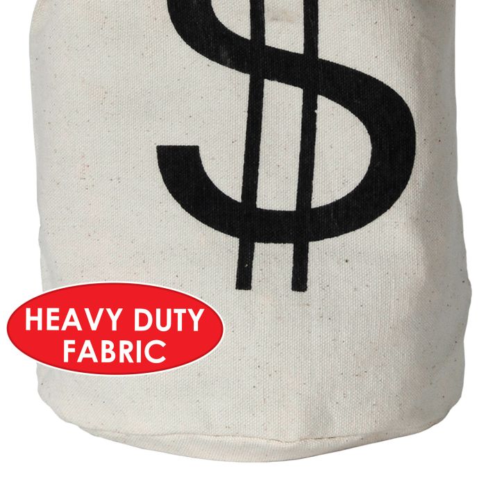 Fabric Drawstring Money Bag Pouch with Dollar Sign
