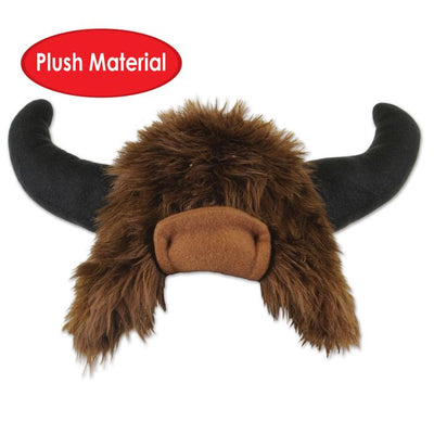 Plush Buffalo Hat One Size Fits Most