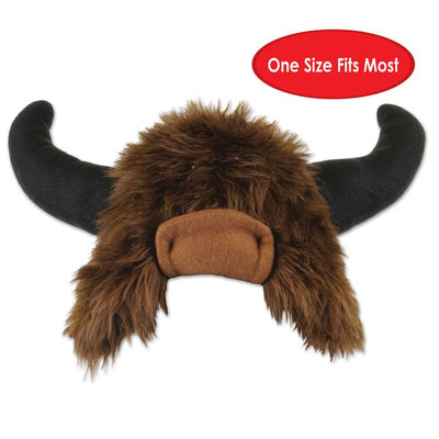 Plush Buffalo Hat One Size Fits Most