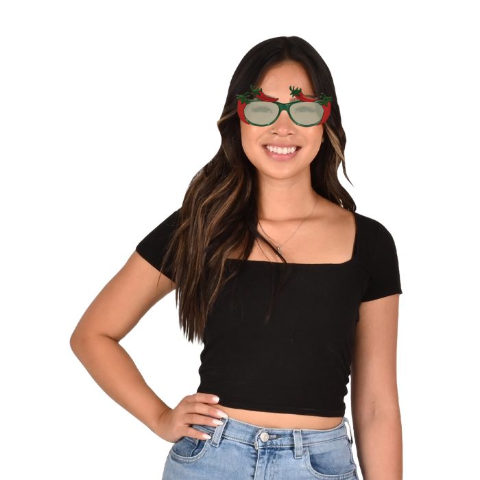 Chili Pepper Fanci-Frames Party Glasses