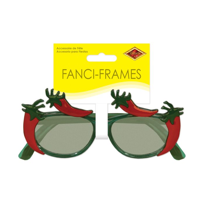 Chili Pepper Fanci-Frames Party Glasses