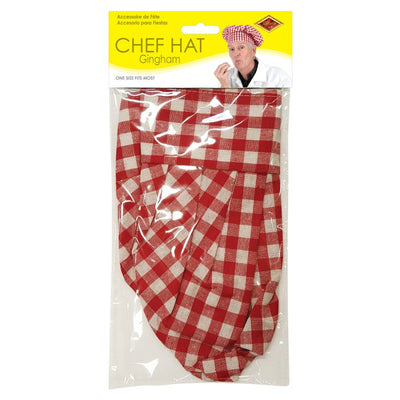 Gingham Fabric Chef's Hat