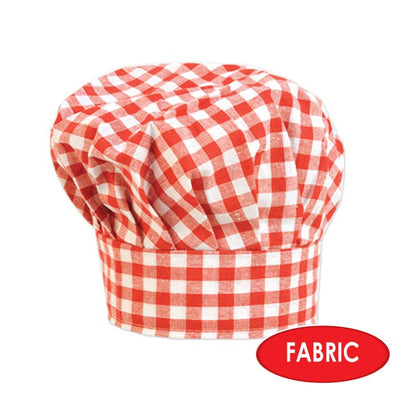 Gingham Fabric Chef's Hat
