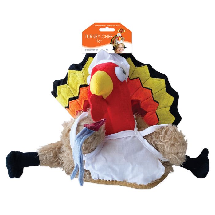 Thanksgiving Plush Chef Turkey Hat One Size