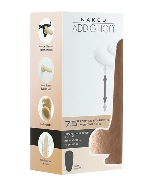 Naked Addiction The Freak 7.5" Rotating & Thrusting Vibrating Dong