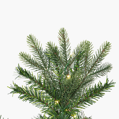 6.5' x 40"Douglas Fir Artificial Slim Pre-Lit Christmas Tree, Warm White LED Mini Lights