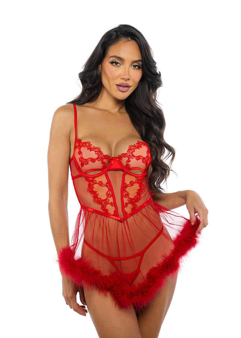 Baroque Heart Babydoll 2-Piece Set