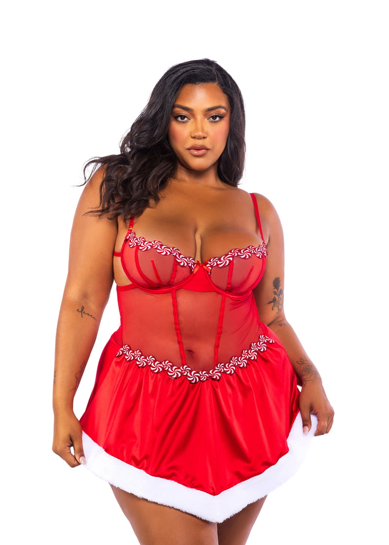 Peppermint Kiss Babydoll Red