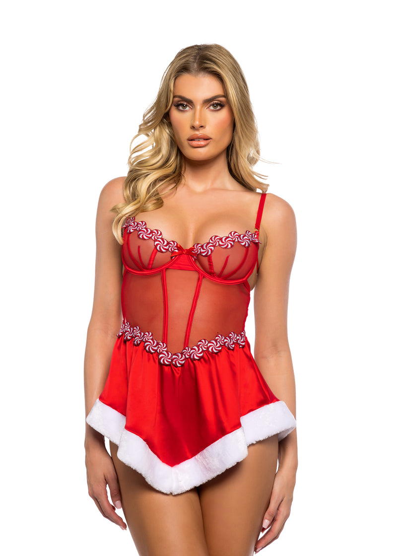 Peppermint Kiss Babydoll Red