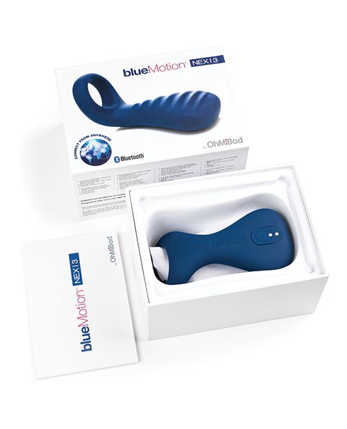 OhMiBod Blue Motion Nex 3 Bluetooth Couples Ring Cobalt Blue