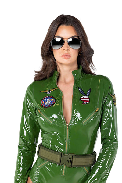 Playboy Women's 2pc Top Pilot Costume