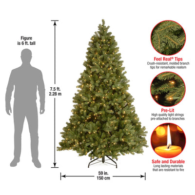 Pre-Lit 'Feel Real' Artificial Full Downswept Christmas Tree