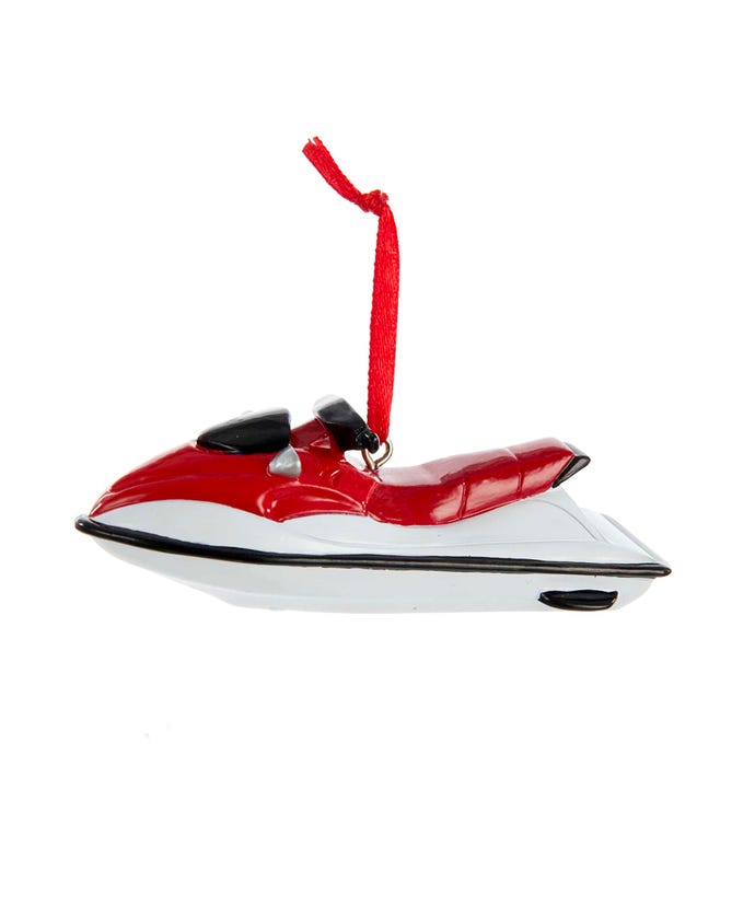 3.5" Red and White Jet Ski Ornament